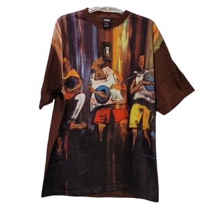 NWT! D M Z  Mens Brown Short Sleeve Good Times Graphic Tee 2XL